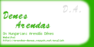 denes arendas business card